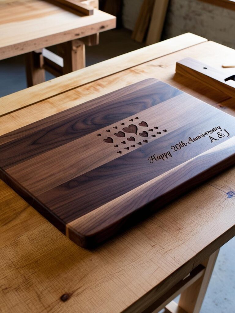 personalized cutting board with laser engraved dedication