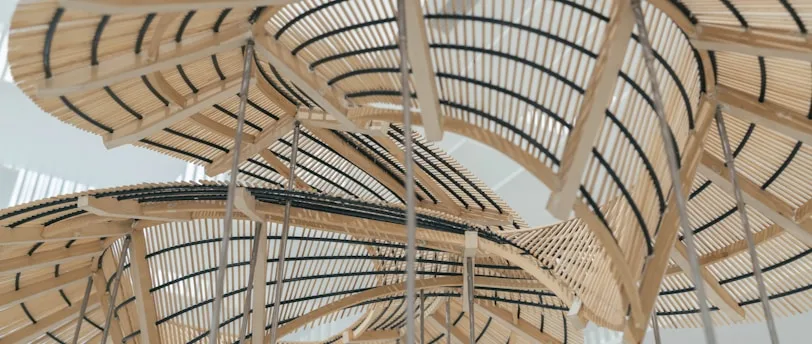 brown wooden spiral stairs during daytime