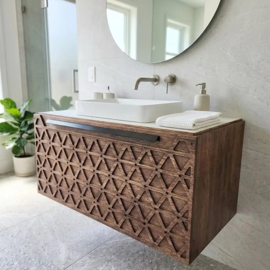 wooden custom cnc cut vanity unit web